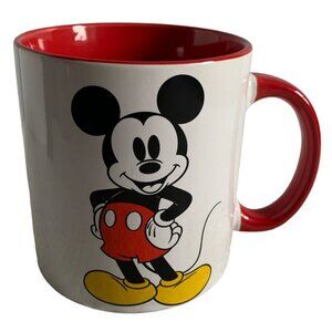 Disney Mickey Mouse Red & White Ceramic Coffee Mug 16oz Large Dishwasher Safe